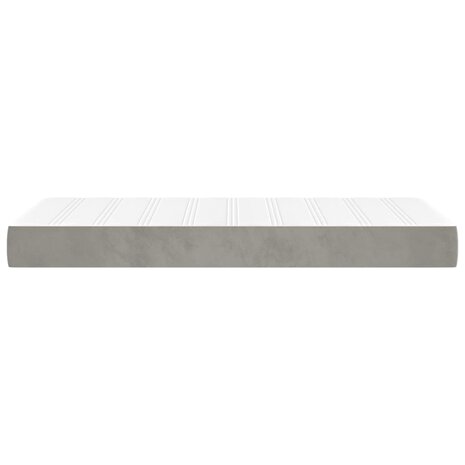 Pocketveringmatras medium 90x190x20 cm fluweel lichtgrijs 4