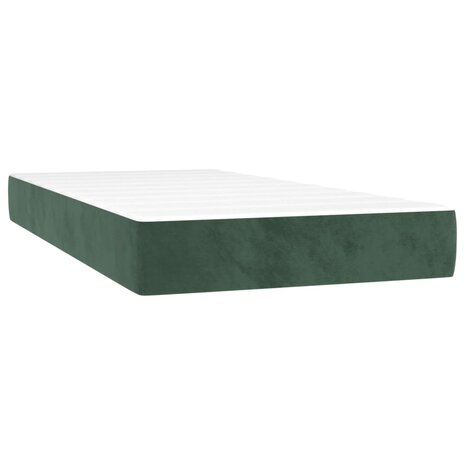 Pocketveringmatras medium 90x190x20 cm fluweel donkergroen 2