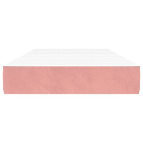 Pocketveringmatras medium 90x190x20 cm fluweel roze 3