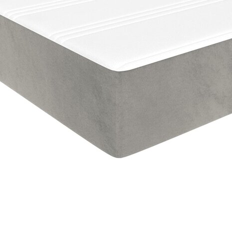 Pocketveringmatras medium 90x200x20 cm fluweel lichtgrijs 5