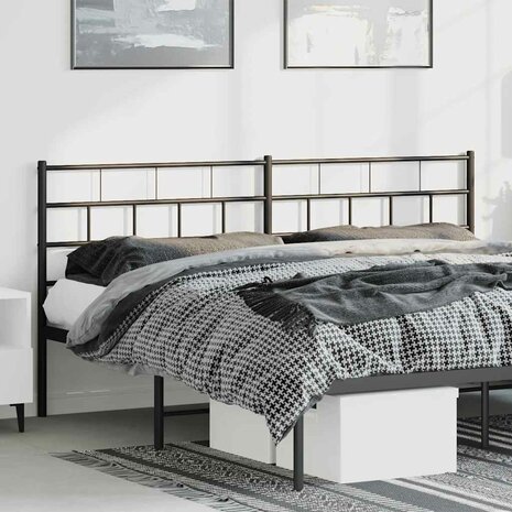 Vervangend hoofdbord 193 cm metaal zwart 1