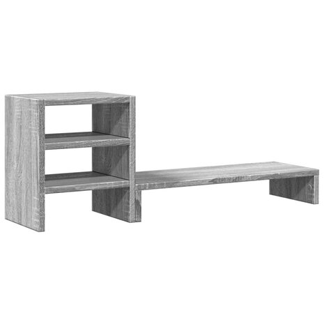 Monitorstandaard met bureau-organizer bewerkt hout grijs sonoma 2
