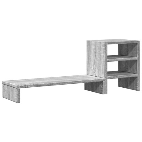 Monitorstandaard met bureau-organizer bewerkt hout grijs sonoma 6