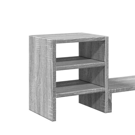 Monitorstandaard met bureau-organizer bewerkt hout grijs sonoma 7