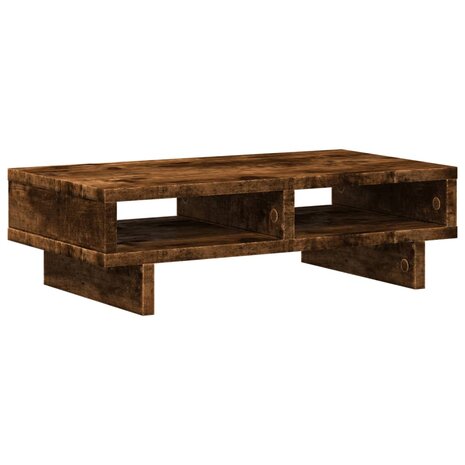 Monitorstandaard 50x27x15 cm bewerkt hout gerookt eikenkleurig 6