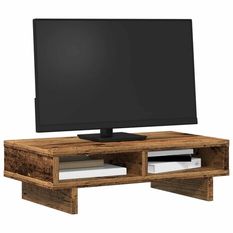 Monitorstandaard 50x27x15 cm bewerkt hout oud houtkleurig 3