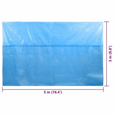 Zwembadhoes rechthoekig 500x300 cm PE blauw 6