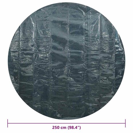Zwembadfolie solar drijvend 250 cm PE zwart en blauw 6
