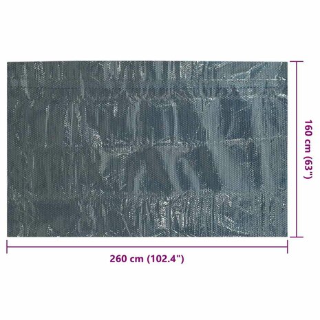 Zwembadfolie solar drijvend 260x160 cm PE zwart en blauw 6