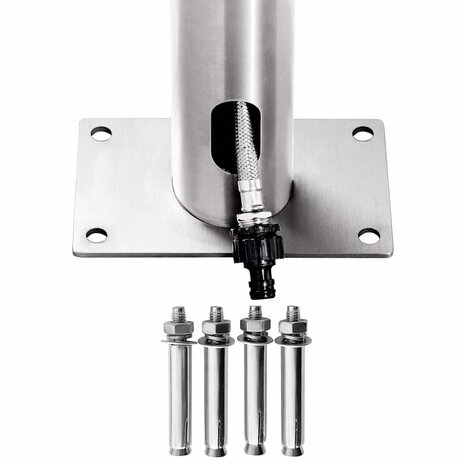 Buitendouche met bruine basis 225 cm roestvrij staal 8