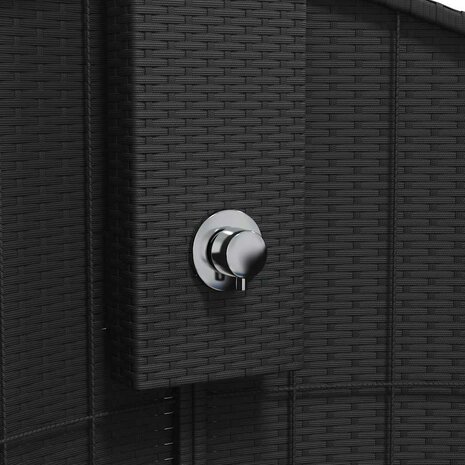 Buitendouche 100x100x241,5 cm poly rattan en acaciahout zwart 8