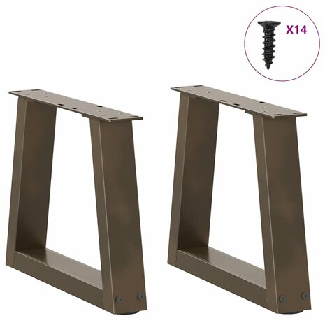 Salontafelpoten 2 st V-vormig 40x(30-31,3) cm staal naturel 3