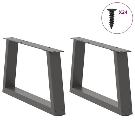 Salontafelpoten 2 st V-vormig 60x(30-31,3) cm staal antraciet 3