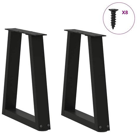 Salontafelpoten 2 st V-vormig 28x(42-43,3) cm staal zwart 3