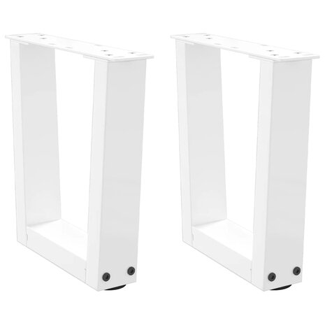 Salontafelpoten 2 st V-vormig 30x(30-31,3) cm staal wit 1