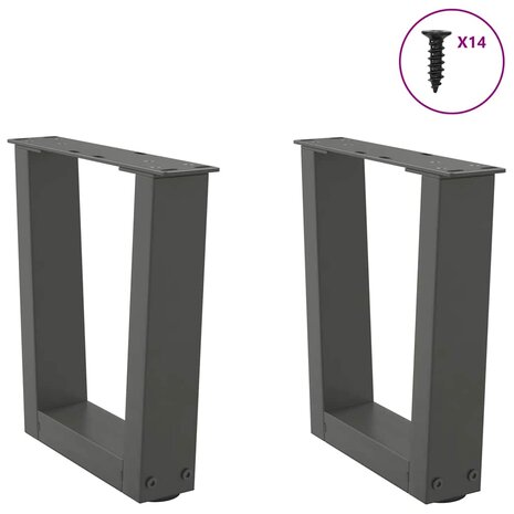 Salontafelpoten 2 st V-vormig 30x(30-31,3) cm staal antraciet 3