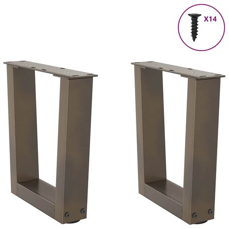 Salontafelpoten 2 st V-vormig 30x(30-31,3) cm staal naturel 3