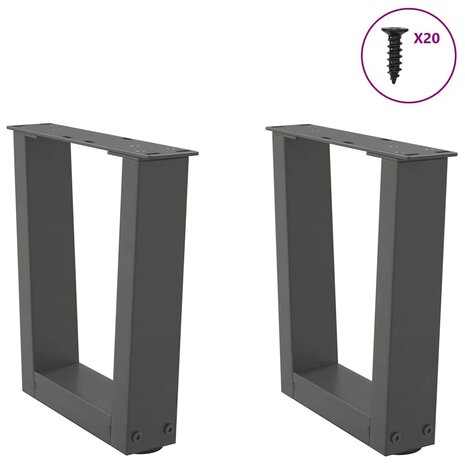 Salontafelpoten 2 st V-vormig 40x(30-31,3) cm staal antraciet 3