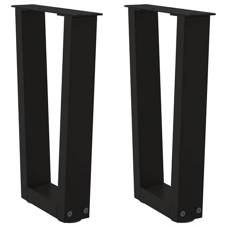 Salontafelpoten 2 st V-vormig 38x(42-43,3) cm staal zwart 1