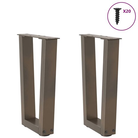 Salontafelpoten 2 st V-vormig 38x(42-43,3) cm staal naturel 3
