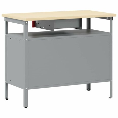 Werkbank met lade met plank Rood en Grijs 100 x 55 x 85 cm 8