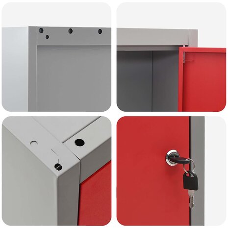Gereedschapskast met plank Rood en Grijs 50 x 20 x 55 cm 9
