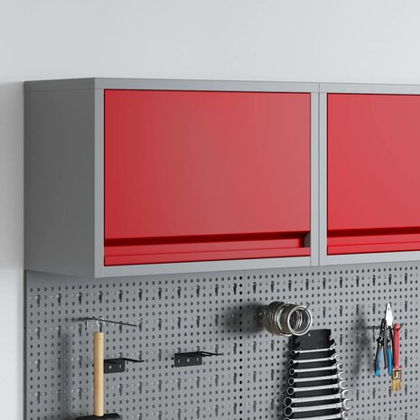 Gereedschapskast met opslag Rood en Grijs 50 x 25 x 35 cm 1