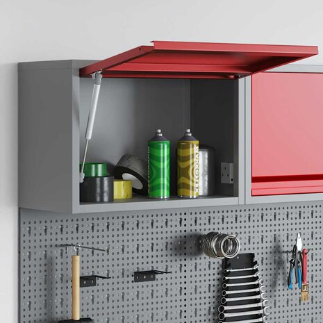 Gereedschapskast met opslag Rood en Grijs 50 x 25 x 35 cm 3