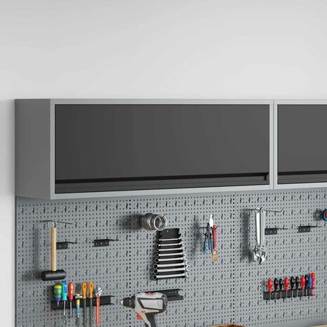 Gereedschapskast met opslag Zwart en Grijs 100 x 25 x 35 cm 1