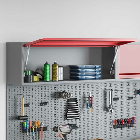 Gereedschapskast met opslag Rood en Grijs 100 x 25 x 35 cm 3