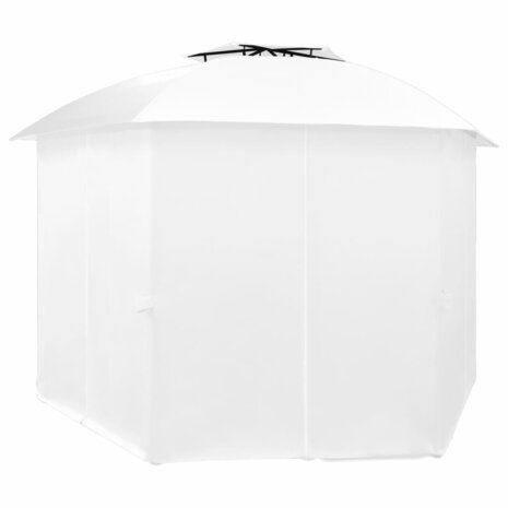 Tuinpaviljoen met gordijnen 180 g/m&sup2; 360x312x265 cm wit 3