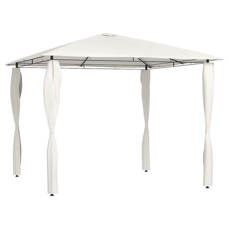 Prieel met paalhoezen 160 g/m&sup2; 3x3x2,6 m cr&egrave;mekleurig 1