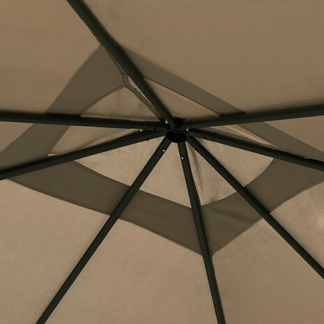 Prieel met paalhoezen 160 g/m&sup2; 3x3x2,6 m taupe 3