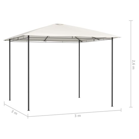 Prieel 160 g/m&sup2; 3x3x2,6 m cr&egrave;mekleurig 4