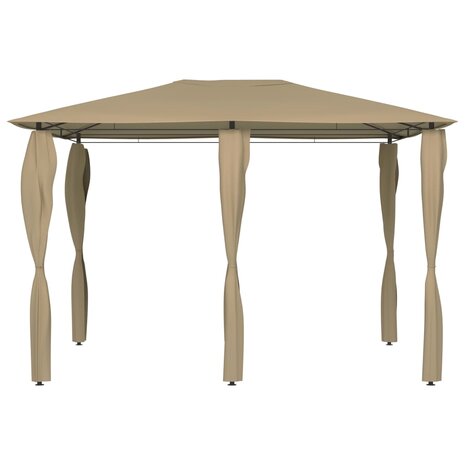 Prieel met paalhoezen 160 g/m&sup2; 3x4x2,6 m taupe 2