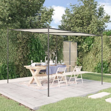 Prieel 3x3 m 180 g/m&sup2; stof en staal wit 1