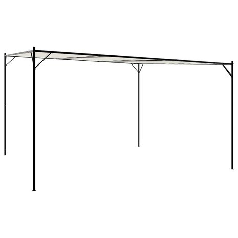 Prieel 4x4 m 180 g/m&sup2; stof en staal wit 2