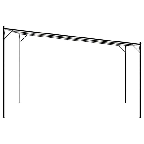 Prieel 4x4 m 180 g/m&sup2; stof en staal wit 5