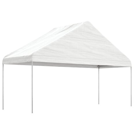Prieel met dak 5,88x2,23x3,75 m polyetheen wit 1