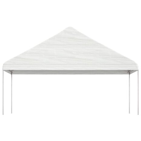 Prieel met dak 5,88x2,23x3,75 m polyetheen wit 2