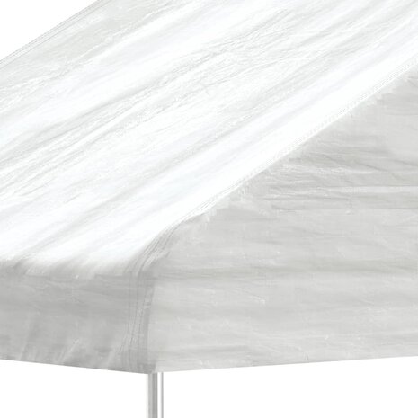 Prieel met dak 5,88x2,23x3,75 m polyetheen wit 3
