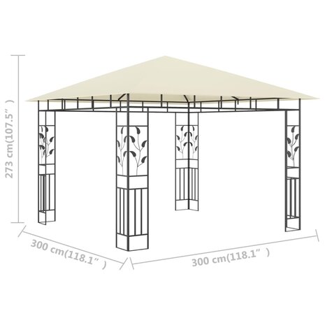 Prieel met klamboe 180 g/m&sup2; 3x3x2,73 m cr&egrave;me 6