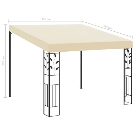 Wandprieel 3x3x2,5 m cr&egrave;me 6