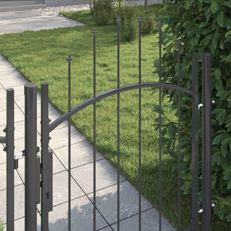 Tuinpoort met slot Grijs 100 x 100 cm Staal 2