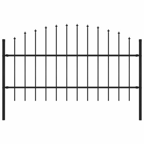Tuinhek met speerpunt staal 170x100 cm zwart 1