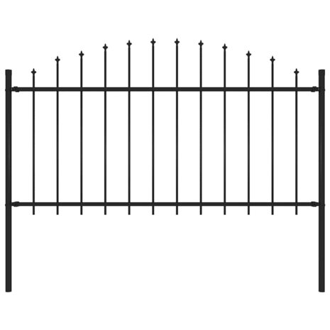 Tuinhek met speerpunt staal 170x150 cm zwart 1