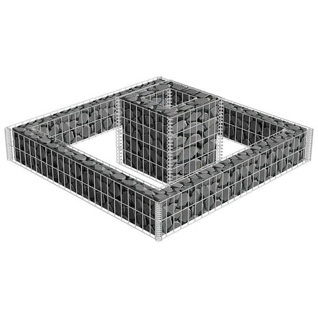 Gabion plantenbak 120x120x20 cm gegalvaniseerd staal 4