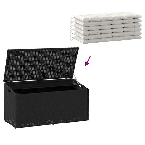 Tuinbox Zwart 110x50x58 cm Poly Rattan 7