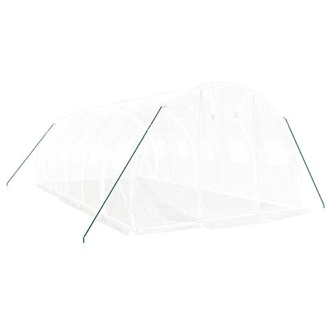 Tuinkas met stalen frame 18 m&sup2; 6x3x2 m wit 3