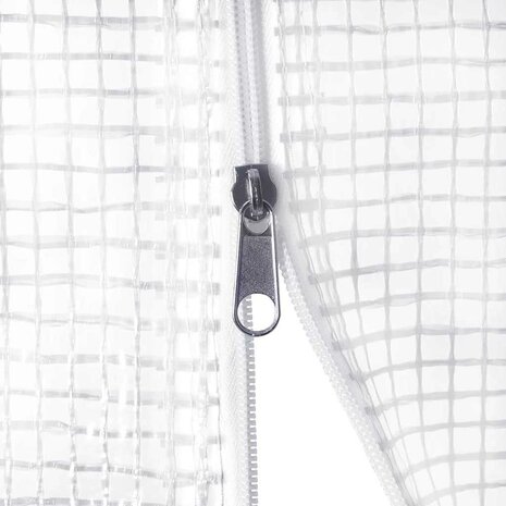 Tuinkas met stalen frame 18 m&sup2; 6x3x2 m wit 7